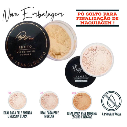 Pó Translúcido Solto Playboy Microfinish – Acabamento Profissional à Prova d’Água